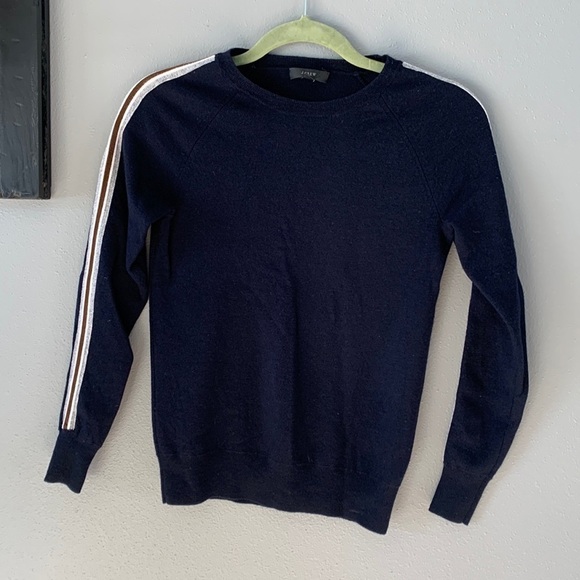 J.Crew Navy Merino Wool Crewneck Sweater - Picture 1 of 9